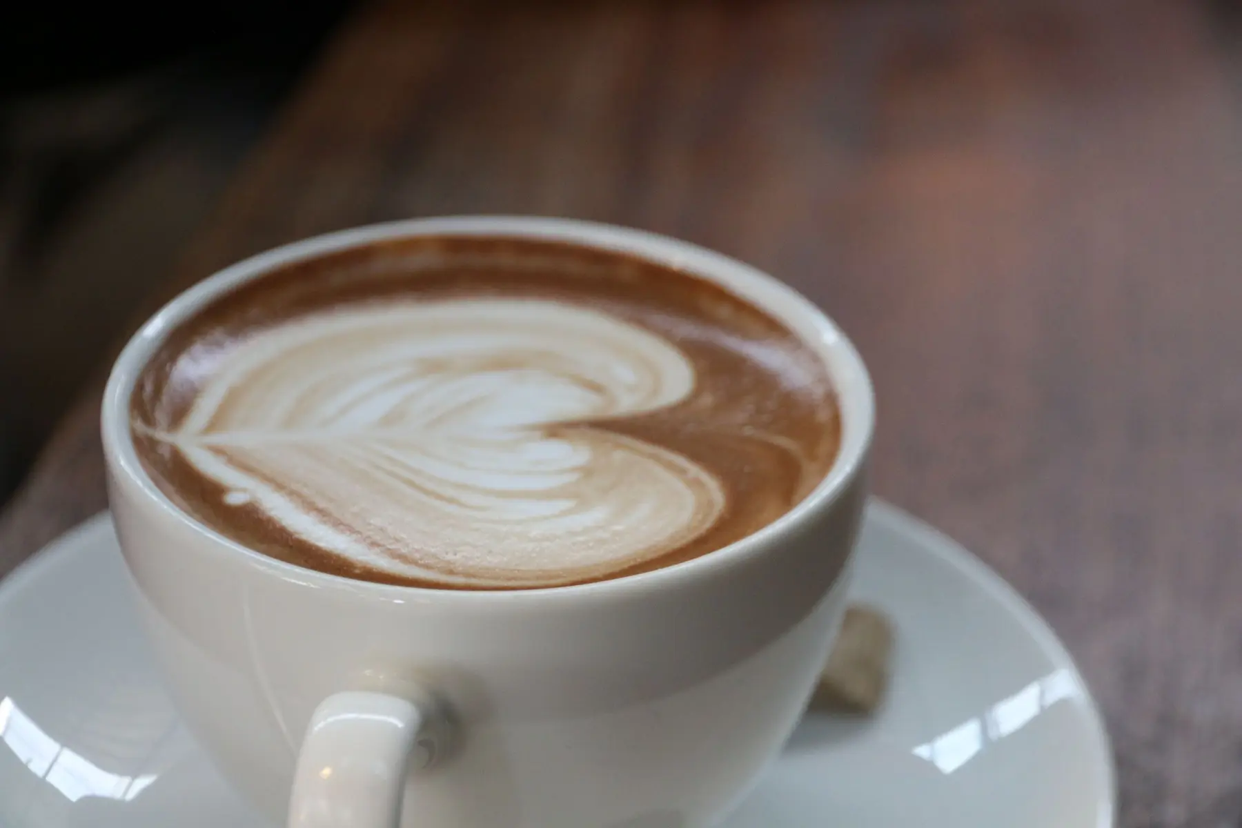 A latte at a café
